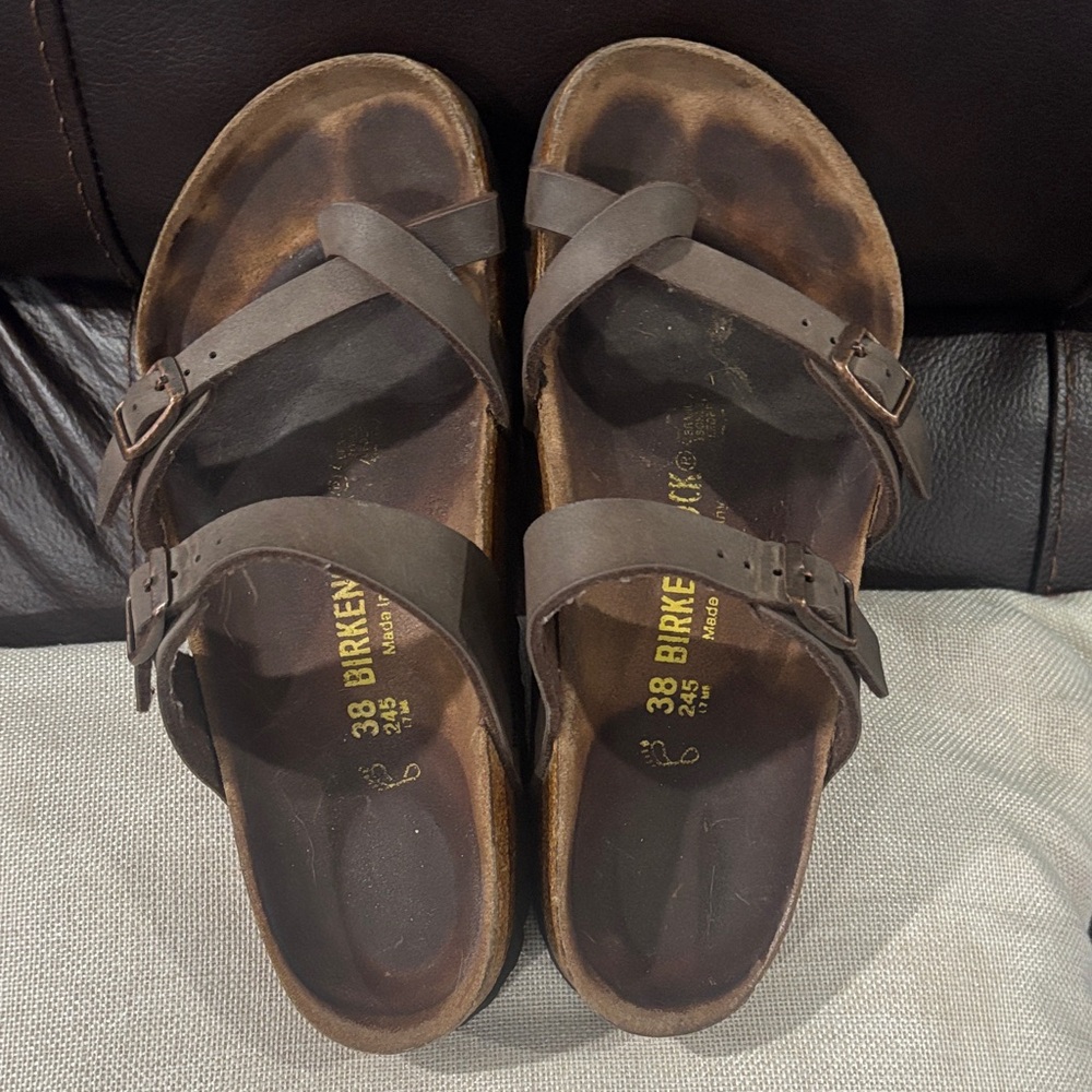 Birkenstock  Mayari Brown Double-Strap Sandals